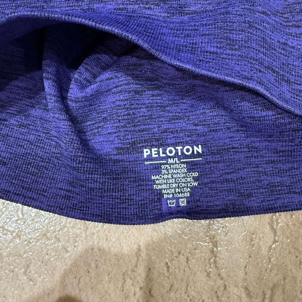 Peloton Purple and Black Asymmetrical Sports Bra - Picture 3 of 3